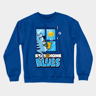 Cute Blues Cat Musician Saxist Cat Lover Original Gift For Cat Lovers Crewneck Sweatshirt